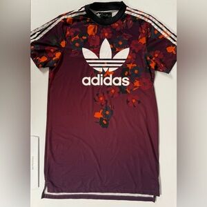 ADIDAS x HER Studio London T Shirt Dress Red Floral Sporty Women S / UK 10